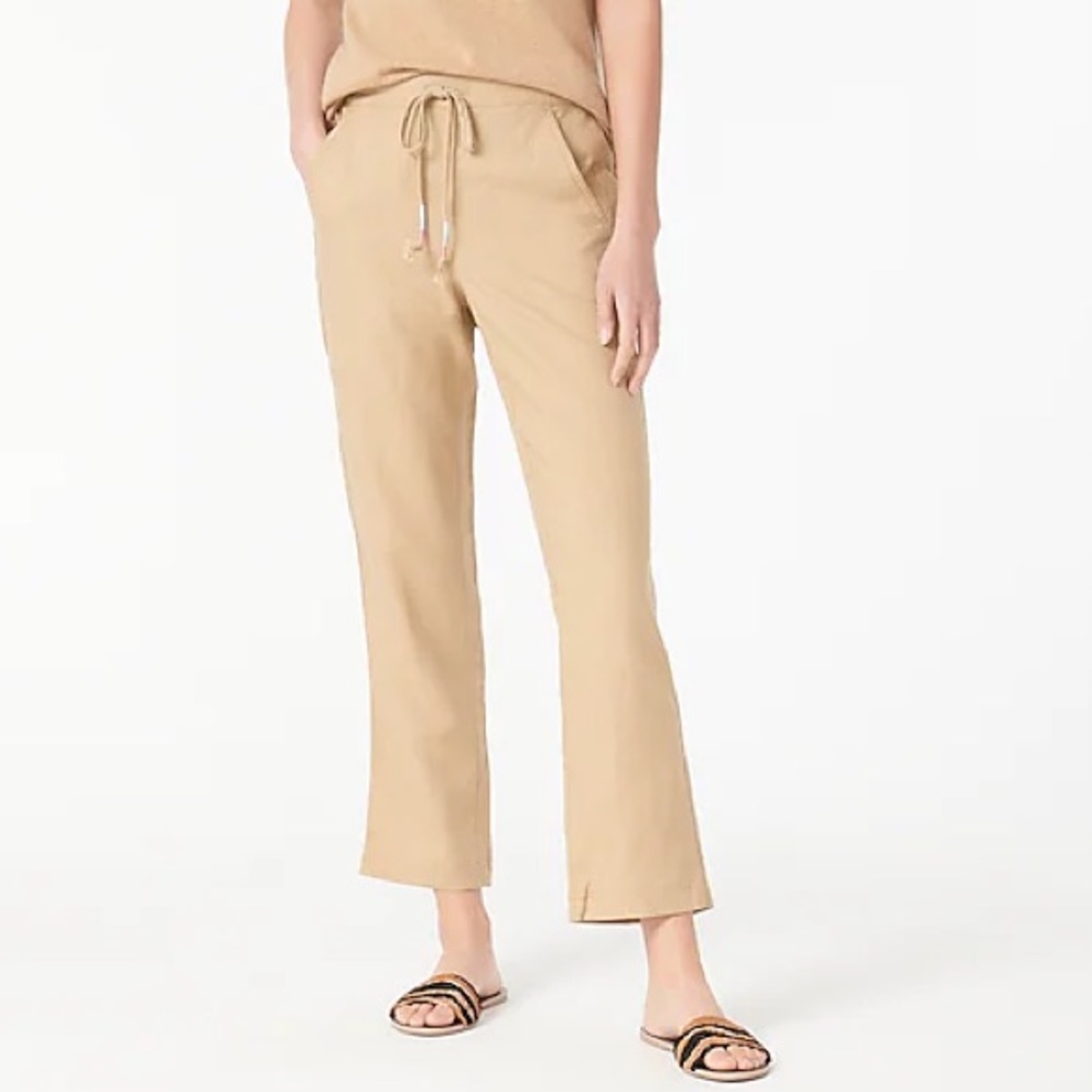 J.Crew - Tie-waist seaside pant in linen blend NWOT